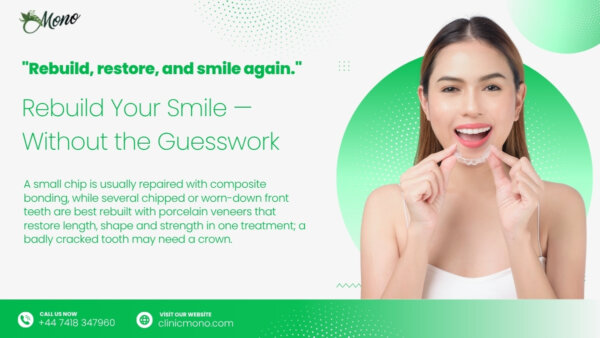 Chipped or worn-down front teeth? See how bonding, veneers and crowns compare, what each costs, and the best fix for your smile.