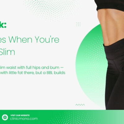 Slim woman with a small waist and full curvy hips and bum showing a natural slim-thick figure after a BBL